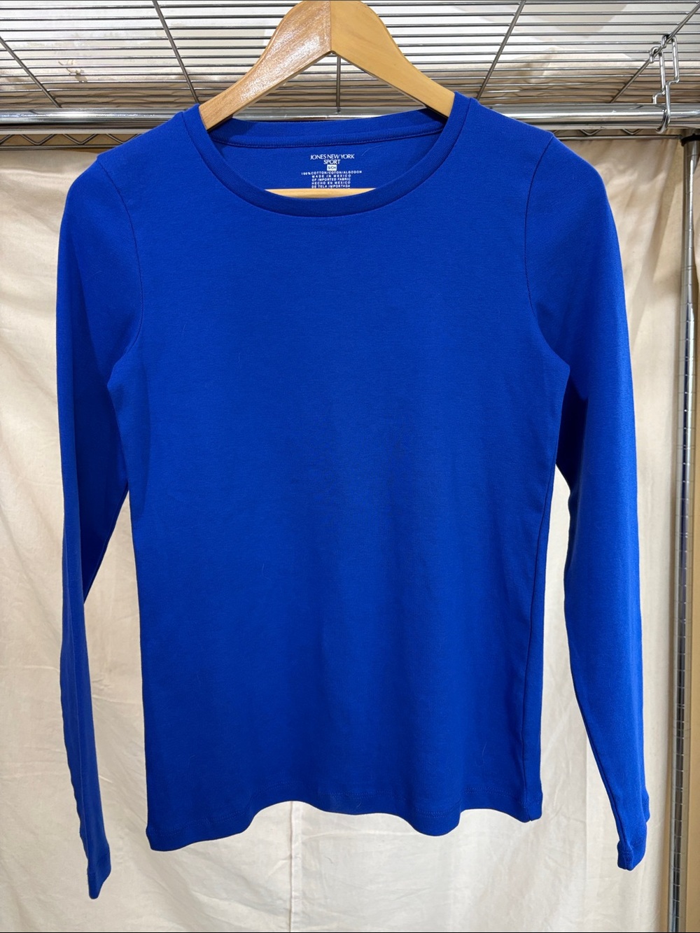 Jones New York Royal Blue Long Sleeve Crewneck Tee